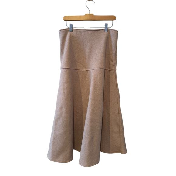 OGL Soft Flared Midi Skirt Heather Oatmeal L - Picture 2 of 10